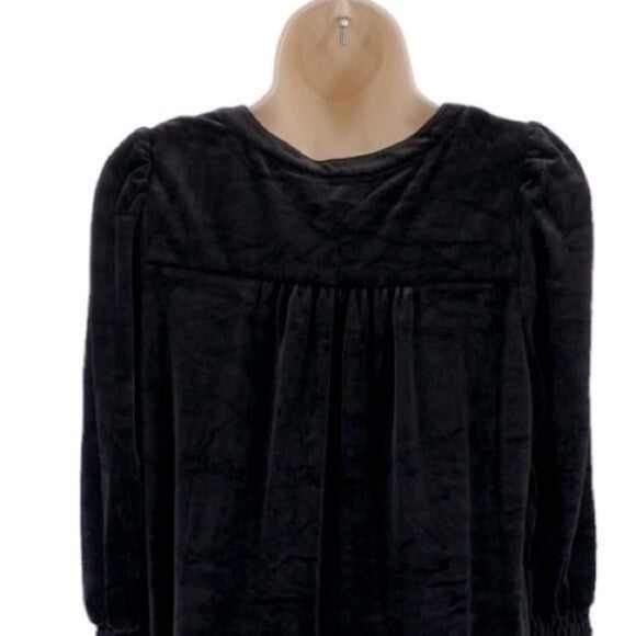 Pomander Place | NEW Black Velvet Kenzo Long Sleeve Mini Dress Size S