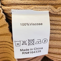 Petal and Pup NEW Milleri Long Sleeve Open Back Ribbed Dress in Camel Tan Size 6