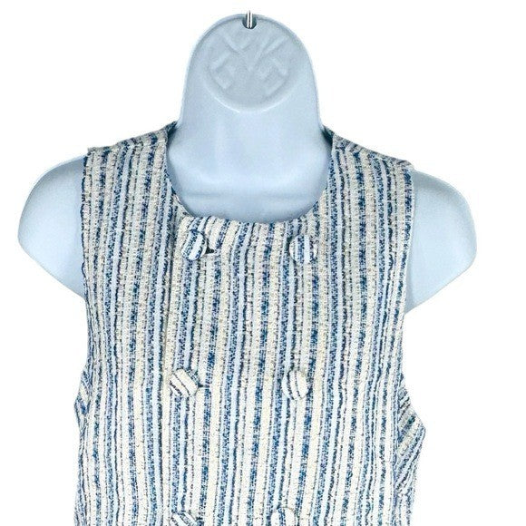 Tuckernuck NEW Ethereal Tweed Bianca Sleeveless Blue Stripe Mini Dress Size S