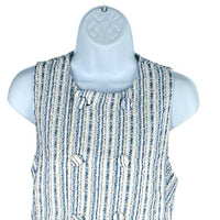 Tuckernuck NEW Ethereal Tweed Bianca Sleeveless Blue Stripe Mini Dress Size S