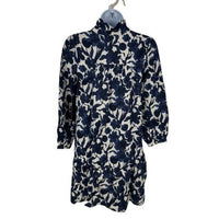 Tuckernuck NEW Blue Poppy Palmerston Drop Waist Long Sleeve Mini Dress Size L