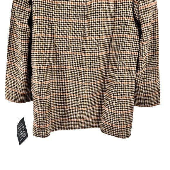 Tuckernuck NEW Brown Houndstooth Kensington Winter Wool Pea Coat Size XL