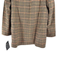 Tuckernuck NEW Brown Houndstooth Kensington Winter Wool Pea Coat Size XL