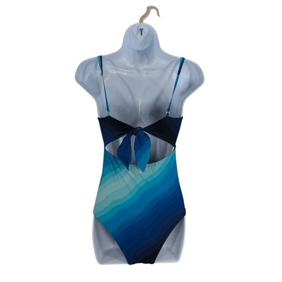 Cala De La Cruz NEW Paradiso Violeta Blue Ombre One Piece Swimsuit Size S