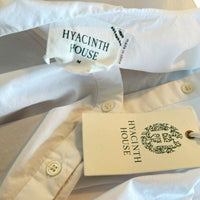 Hyacinth House NEW White V-Neck Puff Sleeve Kit Button Up Blouse Top Size Medium