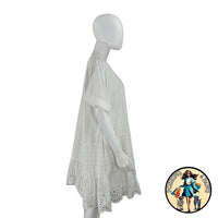 Sea New York NEW White Elysse Embroidery Oversized Short Sleeve Tunic Size Large