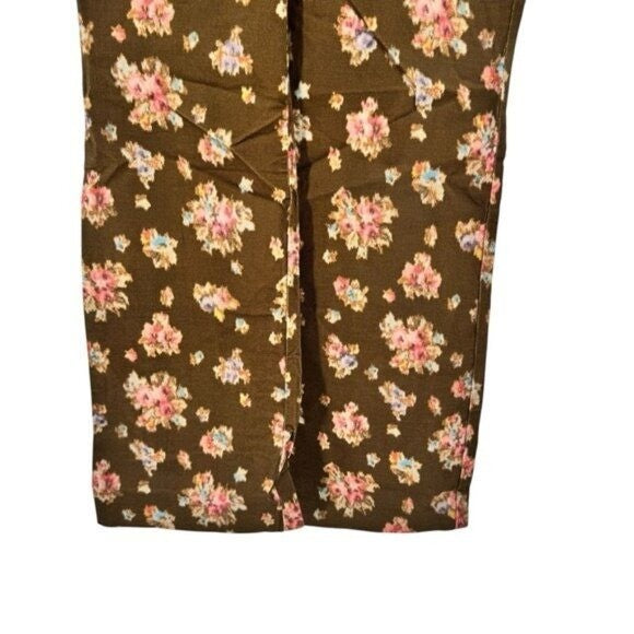 Tuckernuck NEW Brown Hazel Bouquet Corduroy Ashford Straight Leg Pant Size M
