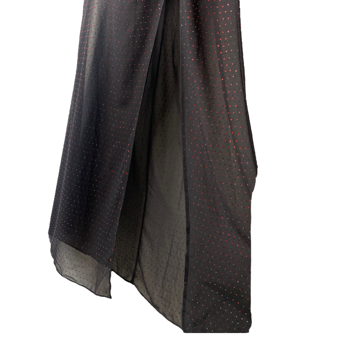 NEW DUNDAS X REVOLVE Stardust Rhinestone Black Semi Sheer Maxi Dress Size S