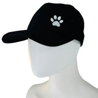 Poshing 4 Paws NEW Unisex Adjustable Paw Embroidered Baseball Cap in Black