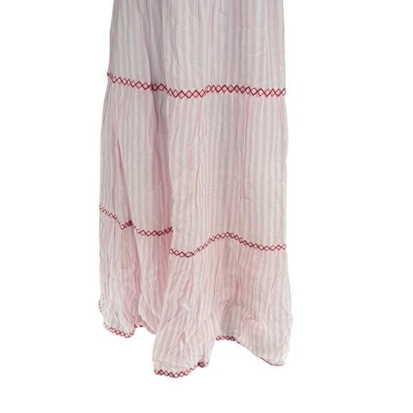 Pink City Prints NEW Candyfloss Stripe Jessica Smocked Bow Tie Maxi Dress XL