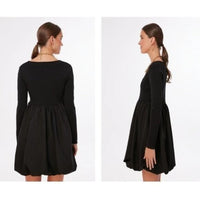 HYACINTH HOUSE NEW Black Bubble Skirt Cecilia Long Sleeve Mini Dress Size XS