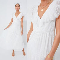 Tuckernuck | NEW White Onyx Tulle Giselle Formal Embroidered Maxi Gown Size XXL