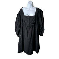 Pomander Place NEW Black Jenny Corset Puff Sleeve Cotton Mini Dress XS