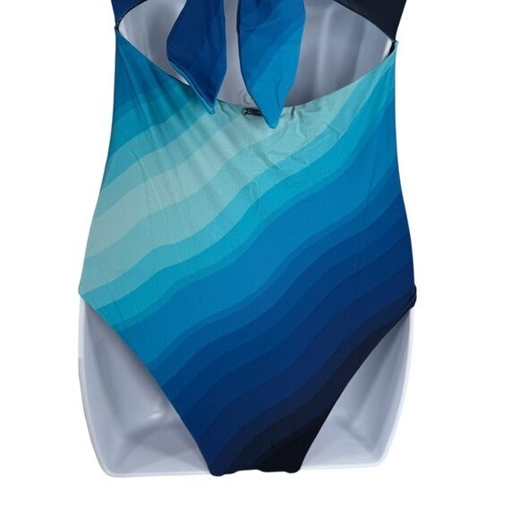 Cala De La Cruz NEW Paradiso Violeta Blue Ombre One Piece Swimsuit Size S