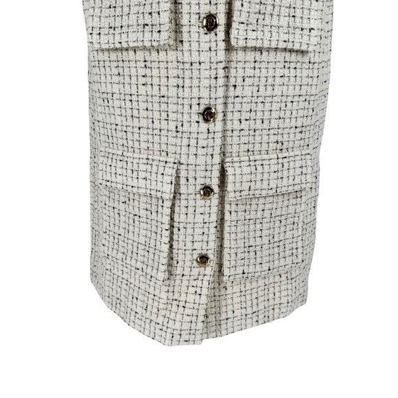 Anine Bing NEW Aiden Ivory Tweed Sleeveless Retro Classic Mini Dress Size XS