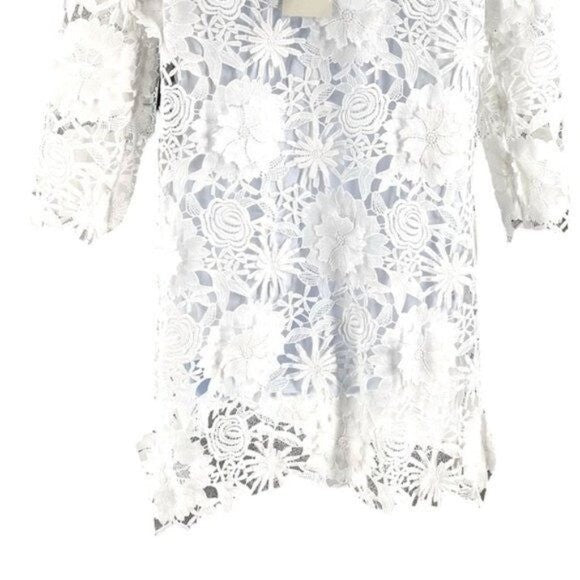 Tuckernuck NEW Blanc Guipure Lace Daphne Preppy Formal Mini Dress Size L