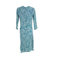 Hyacinth House NEW Blue Abstract Print Long Sleeve Hattie Midi Dress Size XXS
