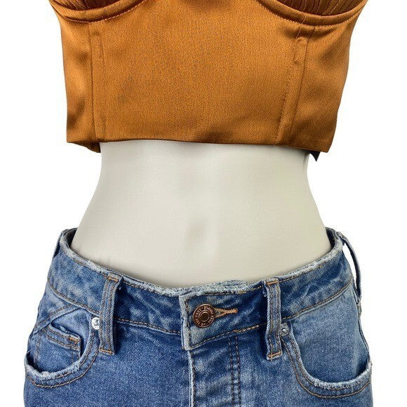 NBD | NWT Archer Crop Top in Gold Size L