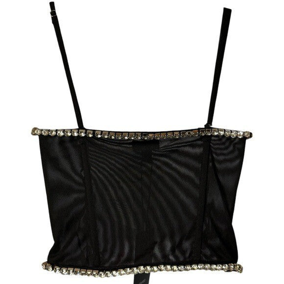 NBD | NEW Dayanna Corset Crystal Embellished Mesh Top Size L