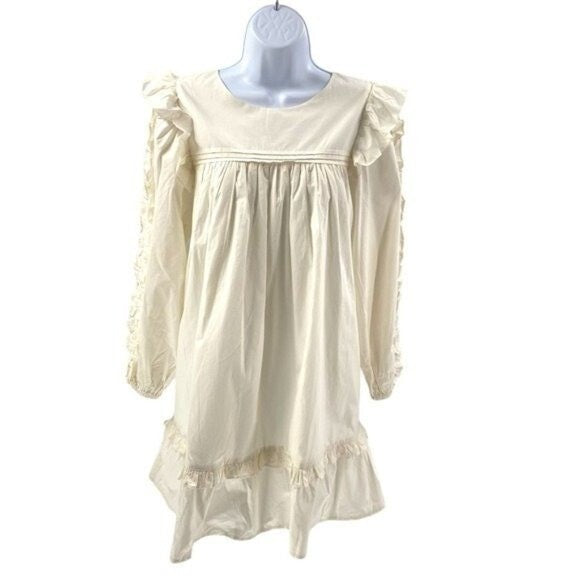 Cleobella | NEW Ivory Anabelle Ruffled Shoulders Mini Dress Size XL