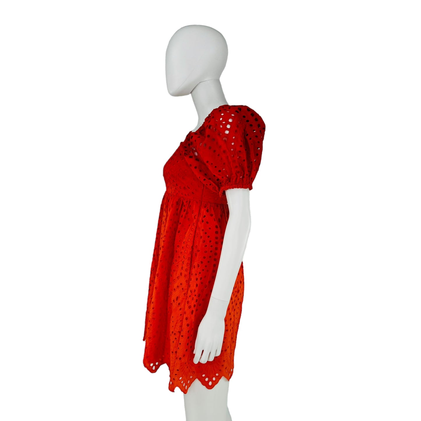 Hyacinth House Orange Eyelet Clara Short Sleeve Mini Dress