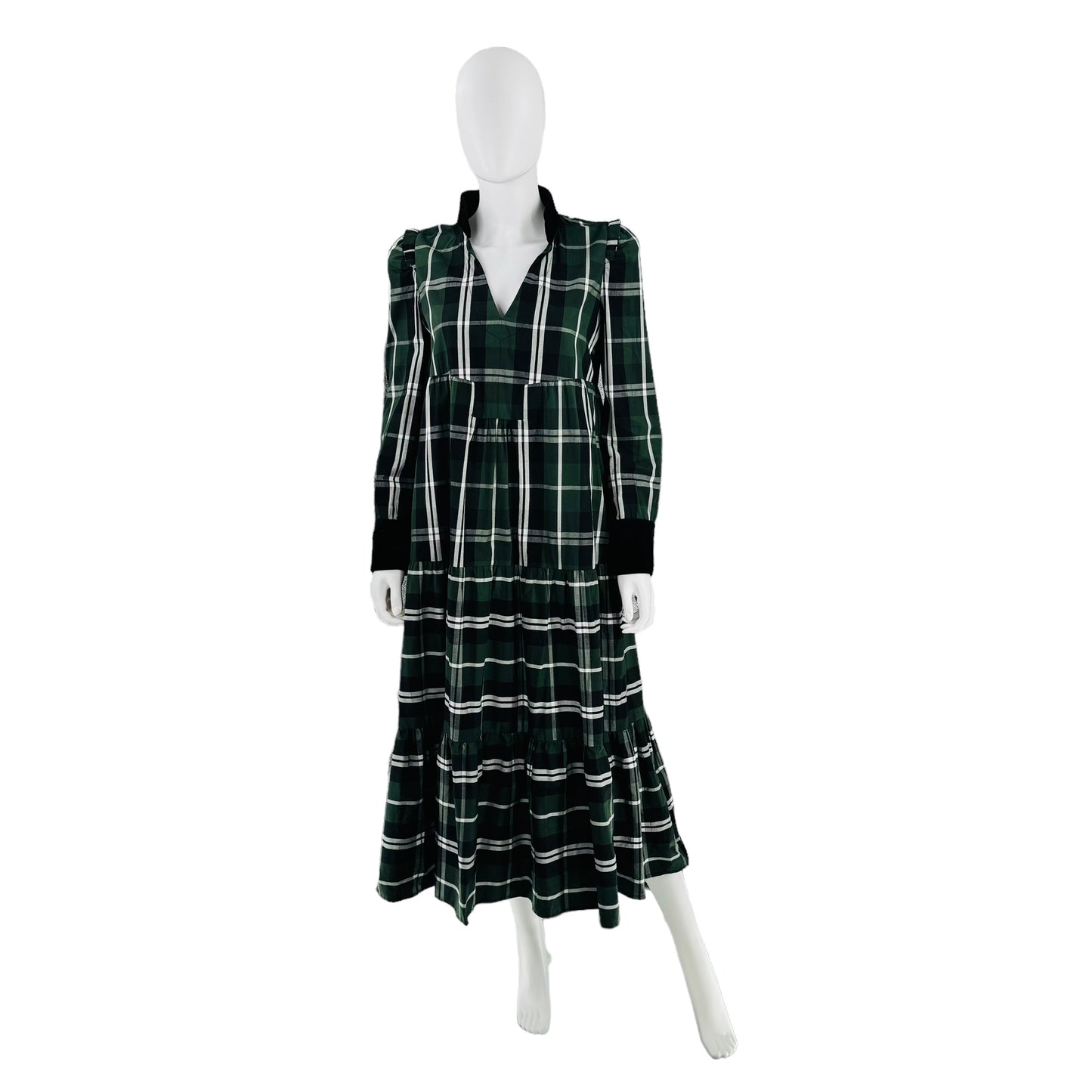 Tuckernuck Bristol Green Plaid Tartan Midi Dress