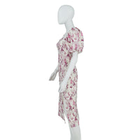 Hyacinth House Pink and White Woodland Wilma Midi Dress