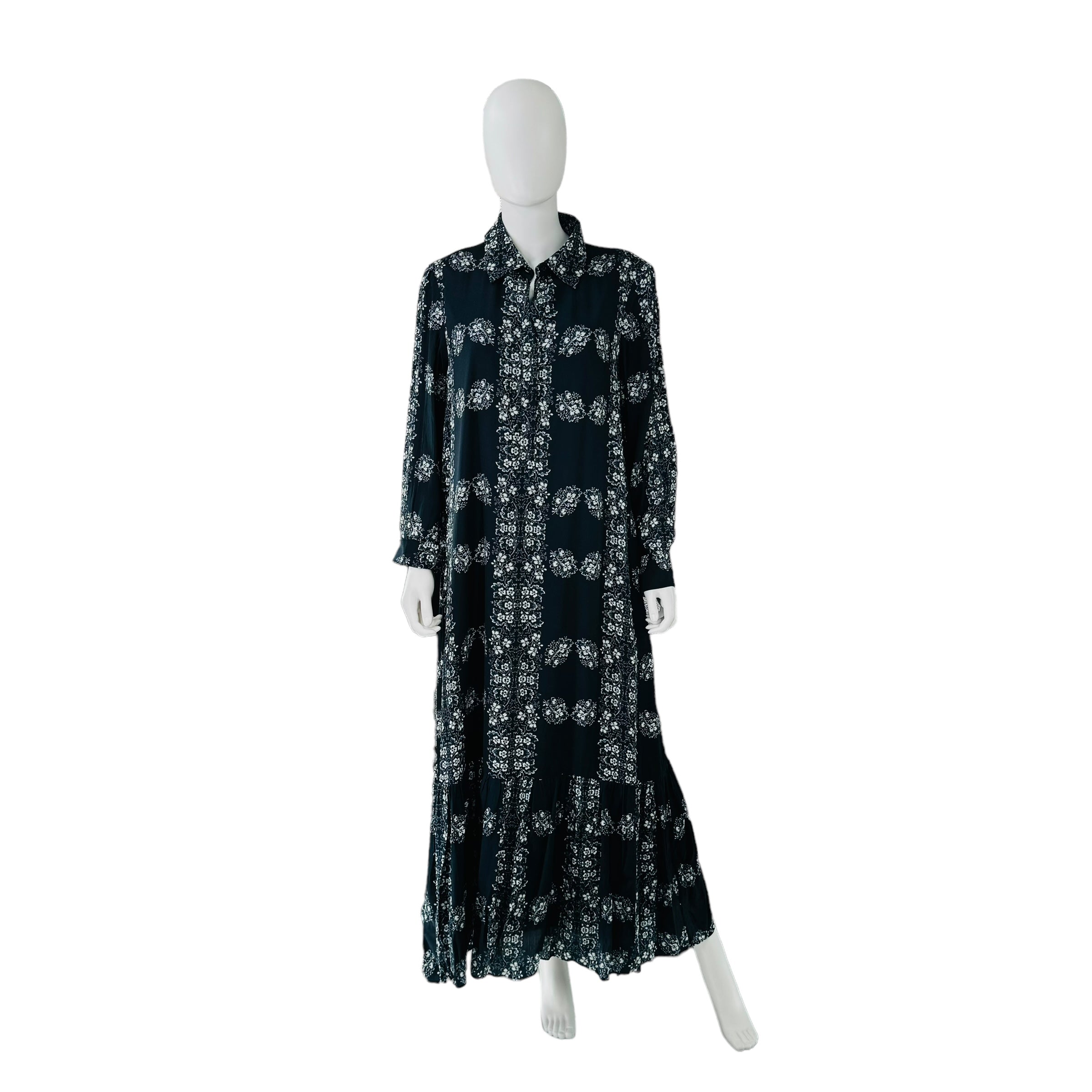 Hyacinth House Navy Floral Long Sleeve Miller Maxi Dress