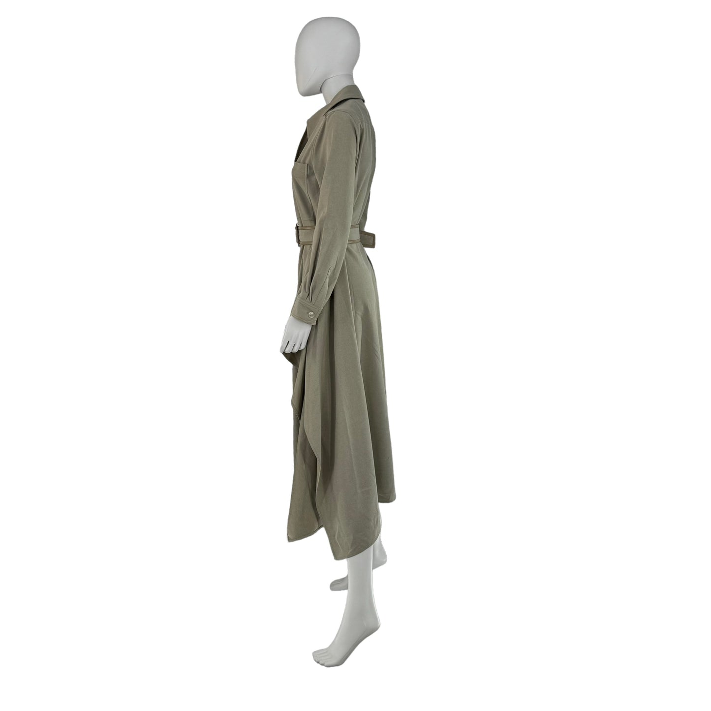 Tuckernuck Sage Green Faux Leather Trim Maxi Dress