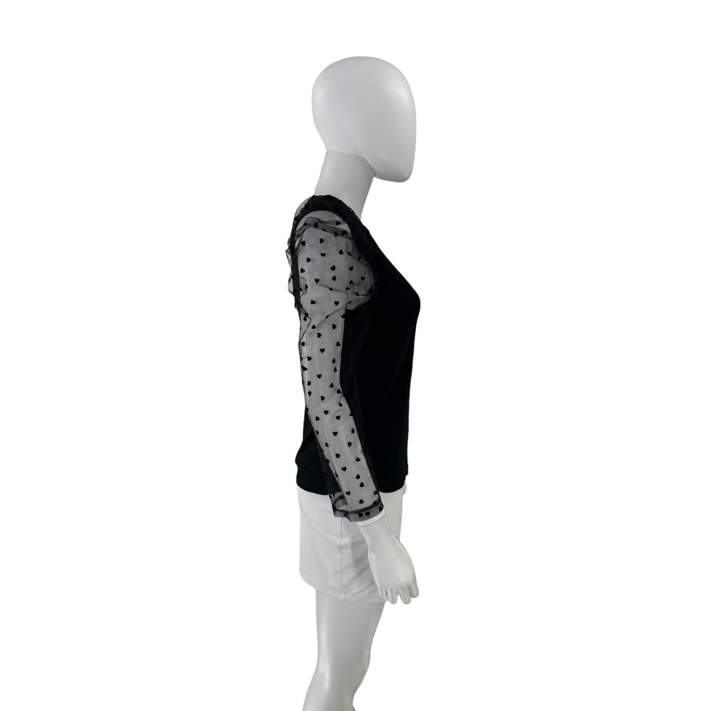 Hyacinth House Black Tulle Long Sleeve Darla Blouse