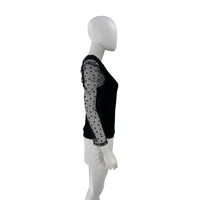 Hyacinth House Black Tulle Long Sleeve Darla Blouse