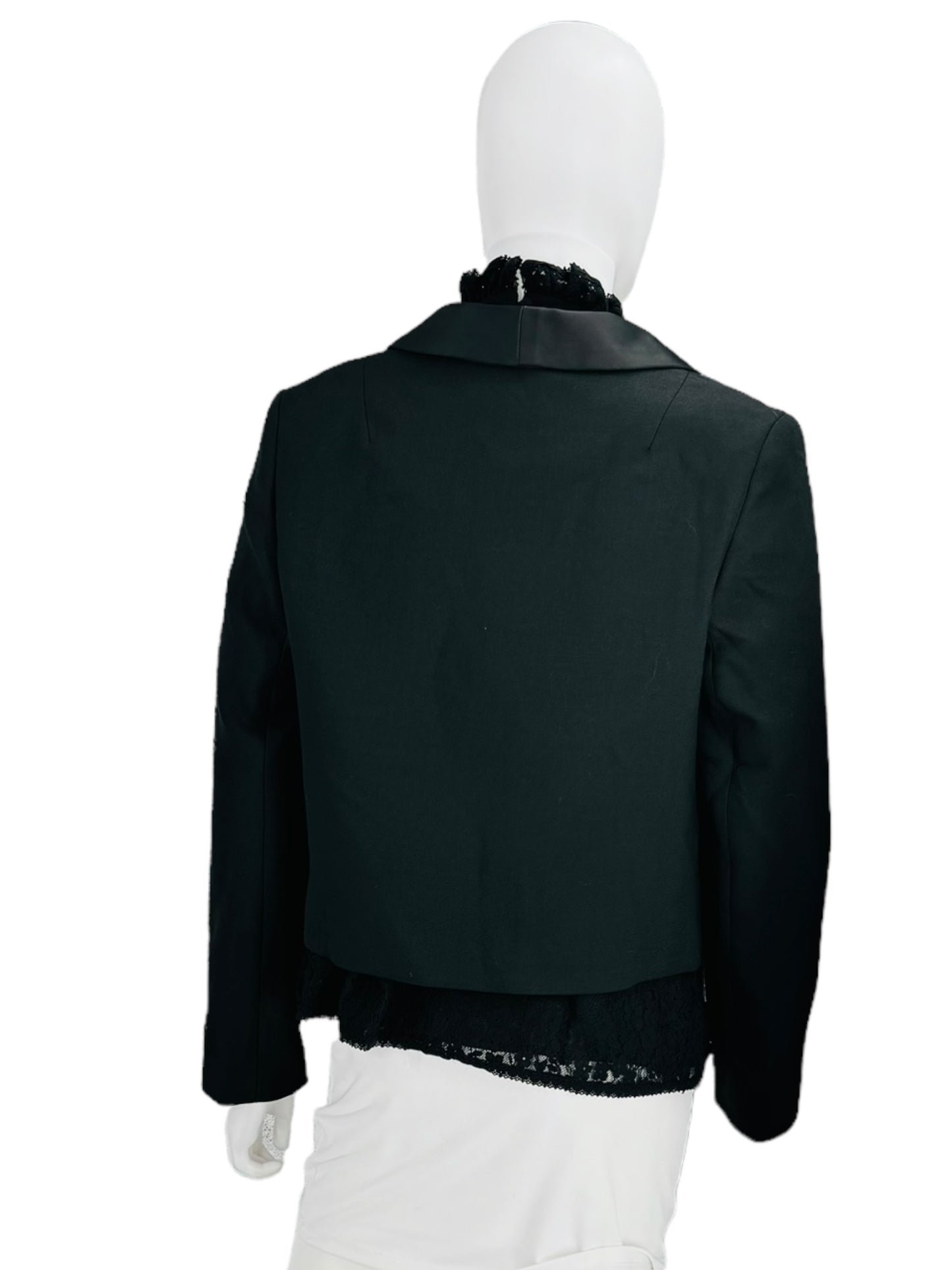 Rixo London Black Otto Cropped Tuxedo Jacket