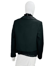 Rixo London Black Otto Cropped Tuxedo Jacket
