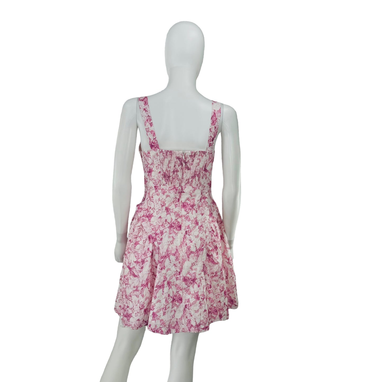 Hyacinth House Pink Abstract Floral Rosemary Drop Waist Mini Dress