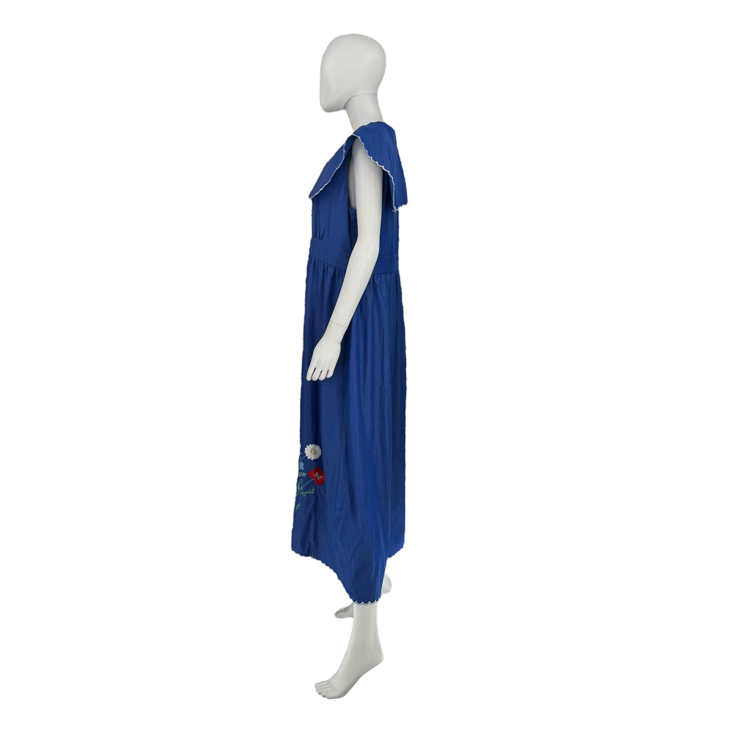 Tuckernuck Chambray Davis Blue Embroidered Victorian Midi Dress