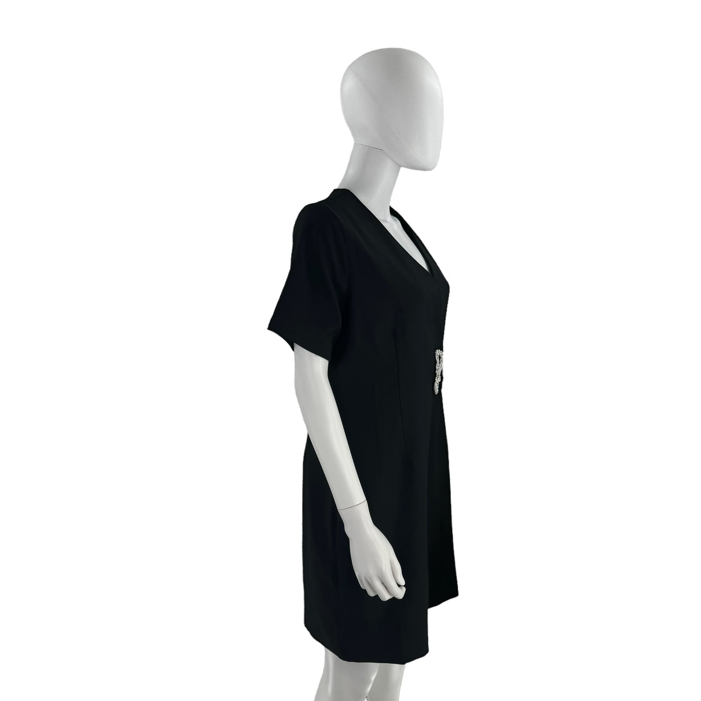 Hyacinth House Beaded Bow Amal Black Mini Dress