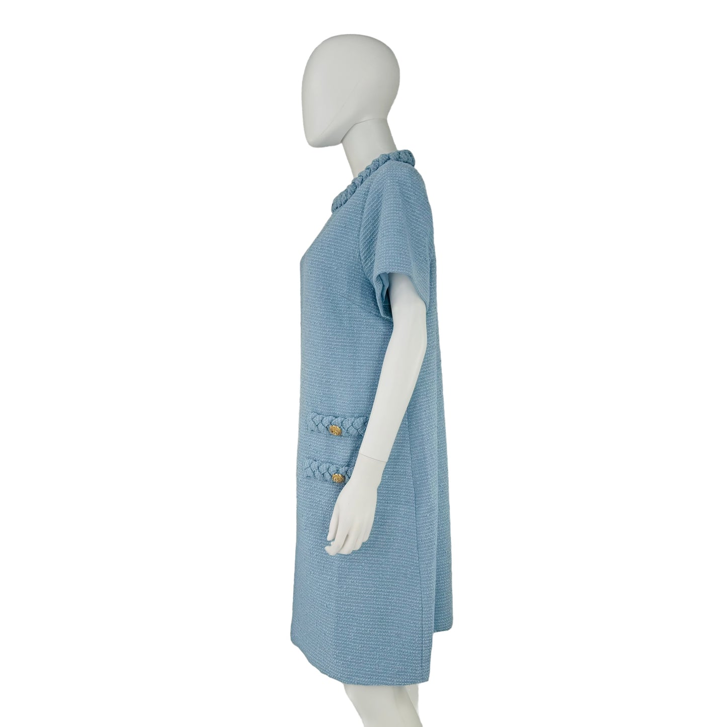 Tuckernuck Airy Blue Retro Tweed Jackie Short Sleeve Mini Dress