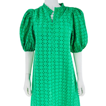 Hyacinth House Green Eyelet Midi Tryall Dress