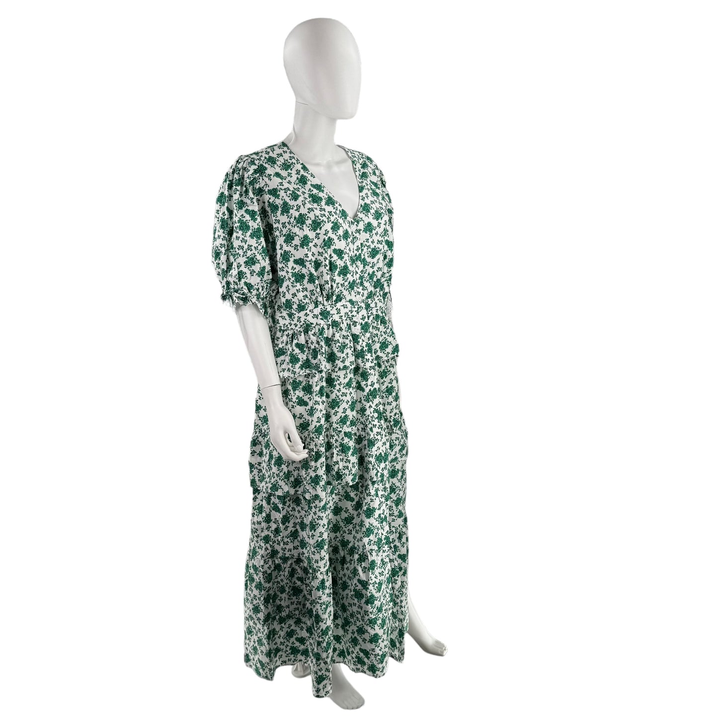 Hyacinth House Green & White Floral Irenea Midi Dress