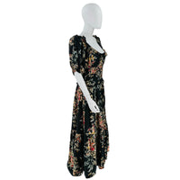 Ro's Garden Percy Germaine Black Floral Maxi Dress