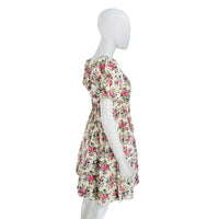 Hyacinth House Ivory Pink Floral Puff Sleeve Mini Dress