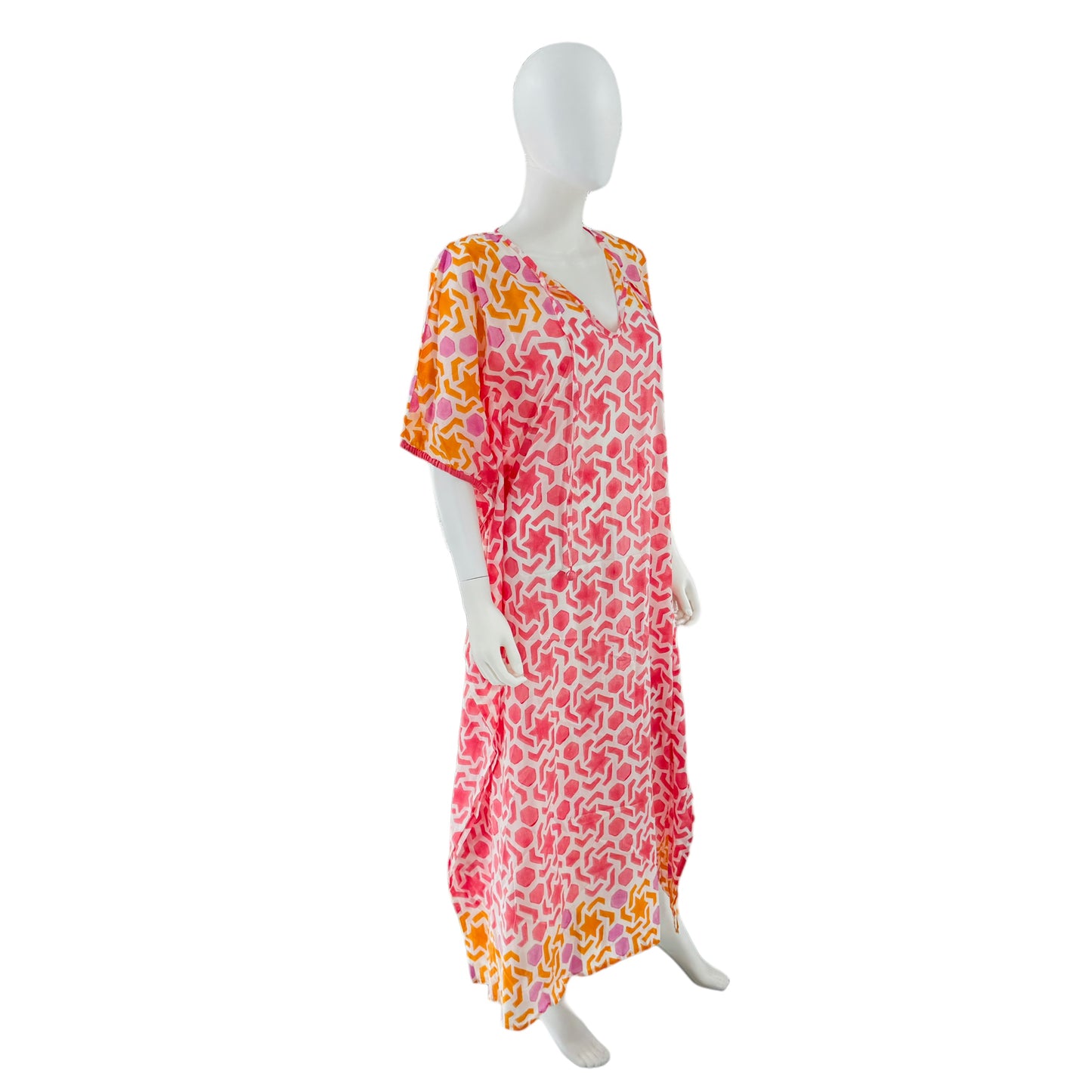 Ro's Garden Pinkostia Geometric Thiago Long Kaftan