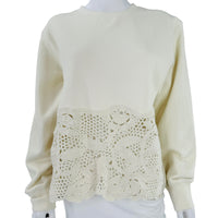 Sea New York Ivory Serita Crochet Lace Sweatshirt