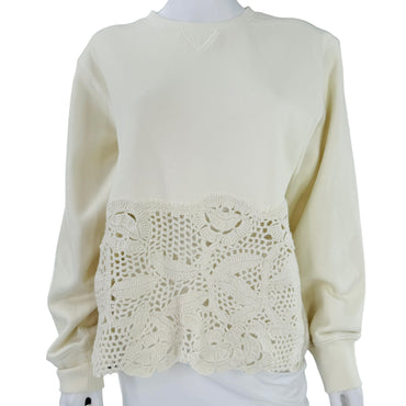 Sea New York Ivory Serita Crochet Lace Sweatshirt