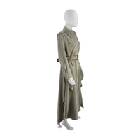 Tuckernuck Sage Green Faux Leather Trim Maxi Dress