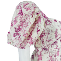 Hyacinth House Pink and White Woodland Wilma Midi Dress