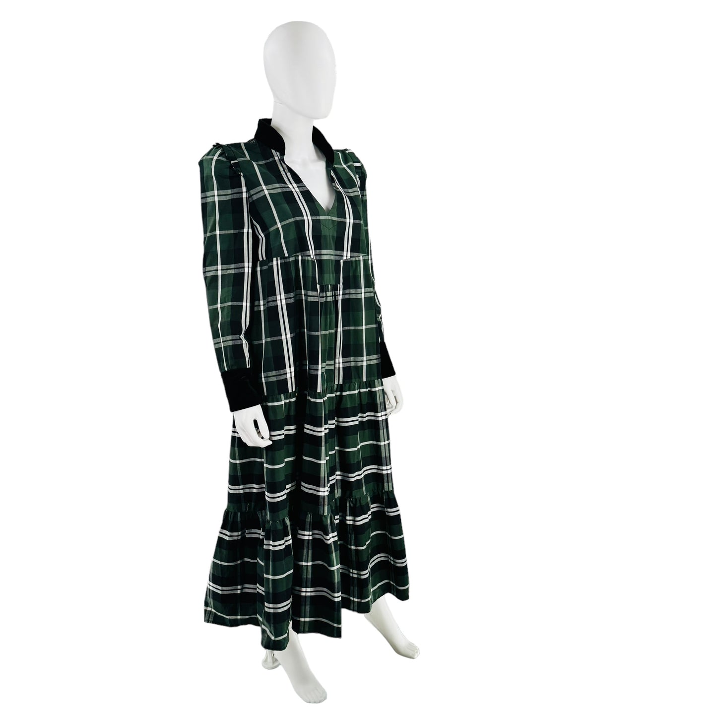 Tuckernuck Bristol Green Plaid Tartan Midi Dress