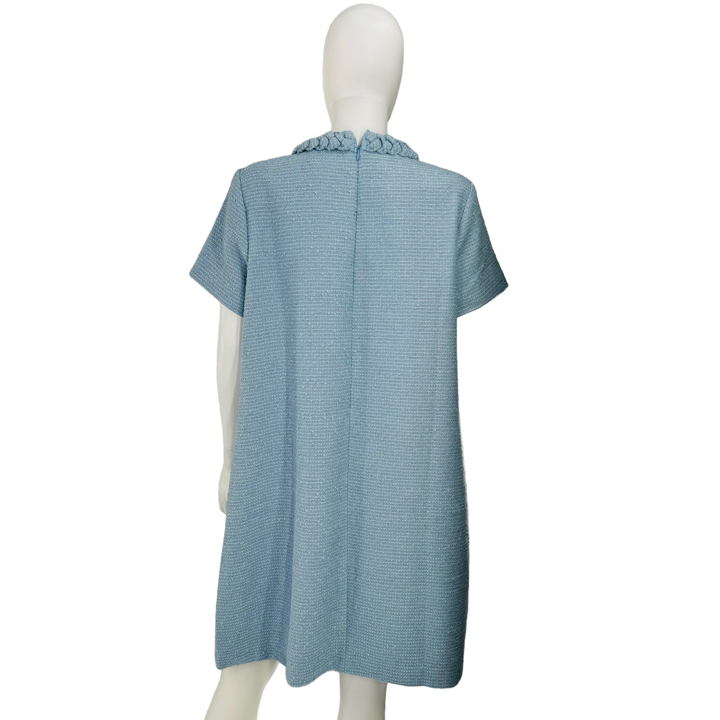 Tuckernuck Airy Blue Retro Tweed Jackie Short Sleeve Mini Dress
