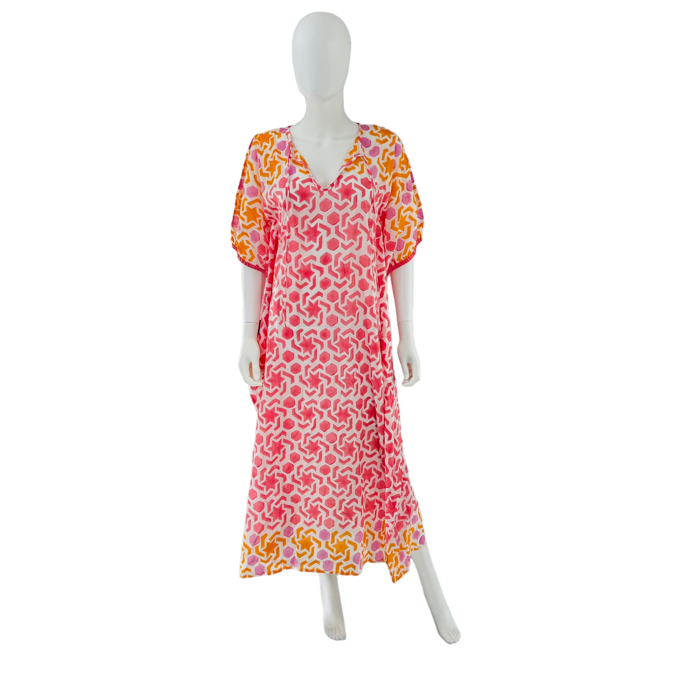 Ro's Garden Pinkostia Geometric Thiago Long Kaftan