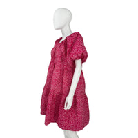 Hyacinth House Textured Fuschia Belinda Pink Babydoll Mini Dress
